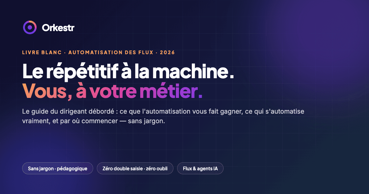 Couverture du livre blanc Automatisation des flux Orkestr
