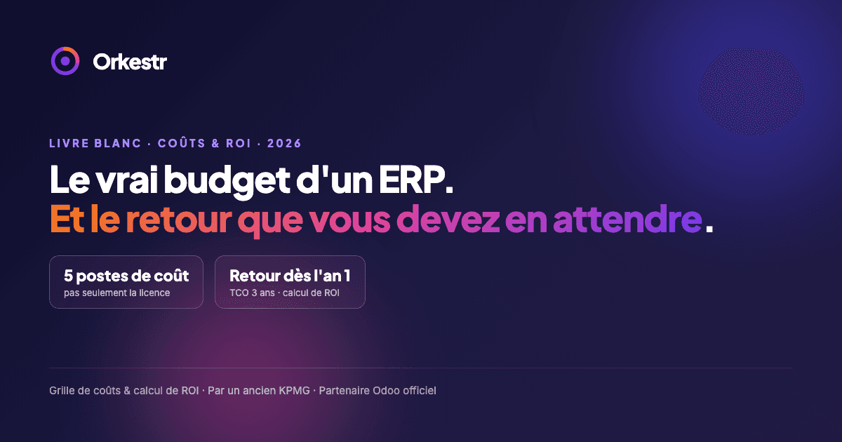 Couverture du livre blanc budget ERP & ROI Orkestr