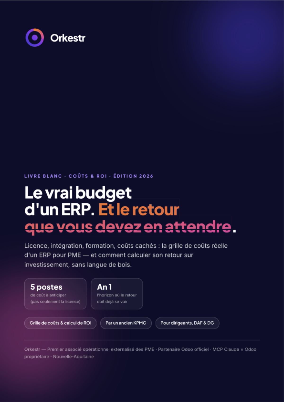 Couverture du livre blanc budget ERP & ROI Orkestr