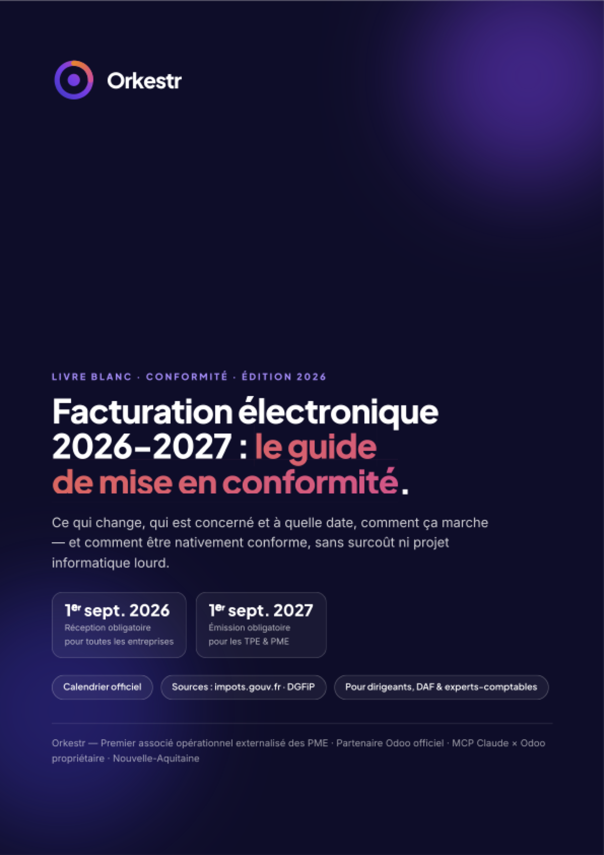 Couverture du livre blanc facturation électronique Orkestr