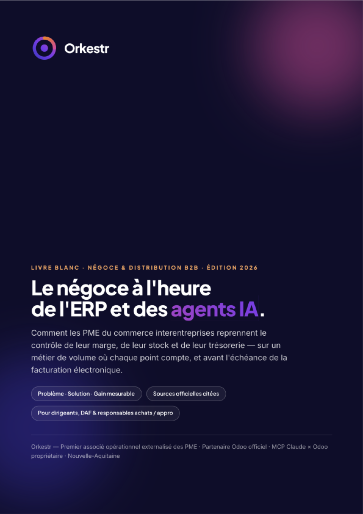 Couverture du livre blanc Négoce & Distribution B2B Orkestr