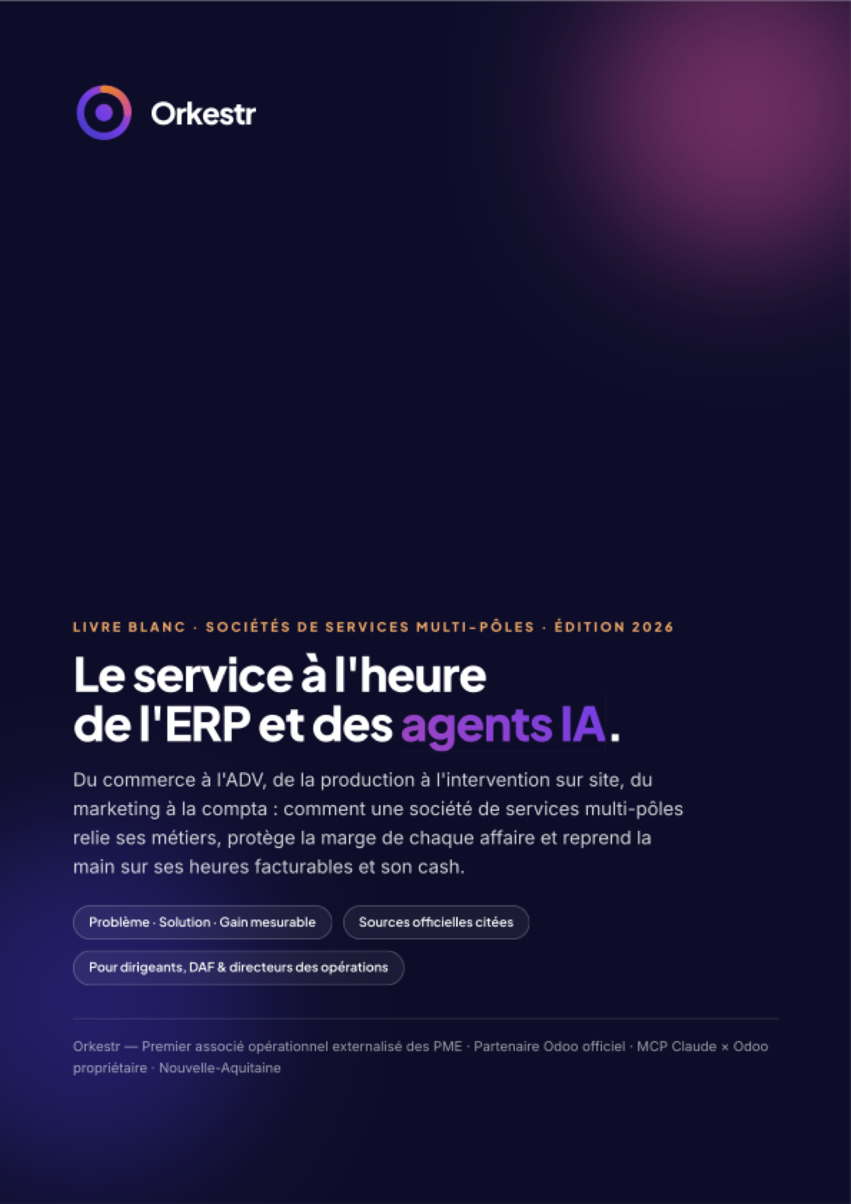 Couverture du livre blanc Sociétés de services Orkestr